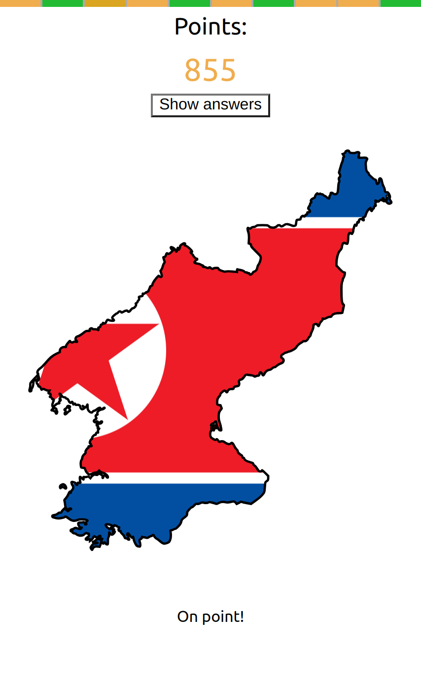 A game to guess the country by its silhouette